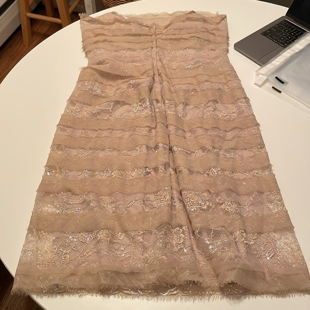 NWT BCBGMaxazria Medium Strapless Dress‎ Champagne - Picture 8 of 15